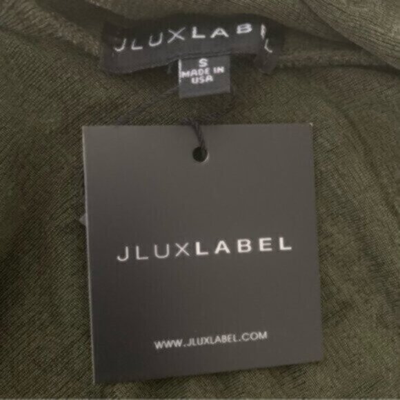 NWT Jluxlabel Olive Draped Back Fitted Silhouette Midi Dress With Crysta… - Picture 8 of 10